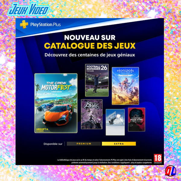 PlayStation Plus Extra et Premium d’Avril 2026